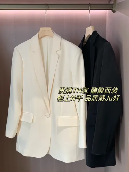Design Oversized Blazer Navy Blue Blazer - 3