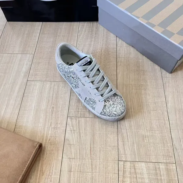 Golden Goose Superstar White Glitter Star Sneakers - 4