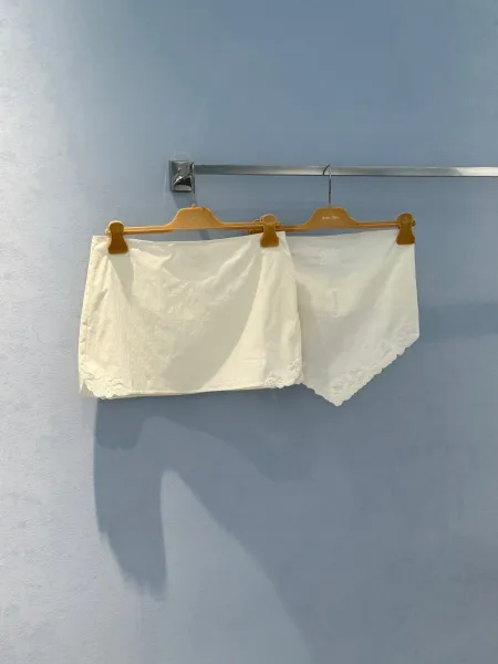 Miu Miu Lace-Trimmed Cotton Underwear White Underwear - 7