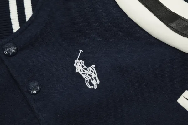 Polo Ralph Lauren Varsity Jacket Navy White Outerwear - 7