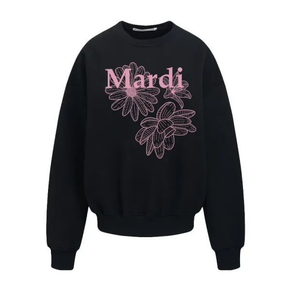 Mardi Floral Graphic Black Hoodie - 5