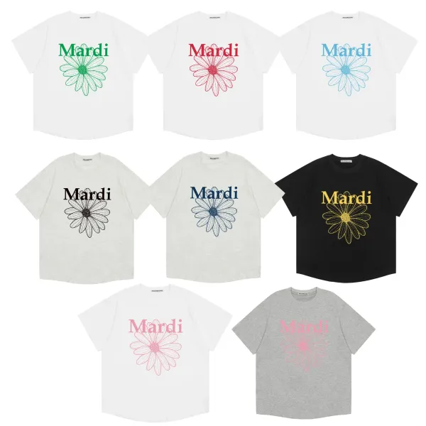 Mard Daisy Graphic Oversized T-Shirt Beige - 5