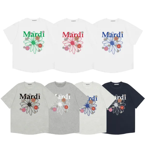 Mard Daisy Graphic Oversized T-Shirt Beige - 6