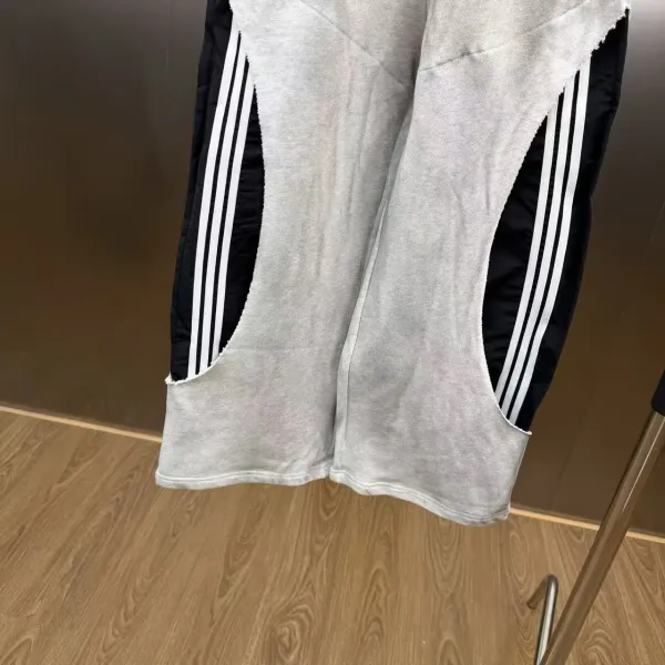 Adidas Originals Track Pants Gray/Black Three-Stripe Cutout Sweatpants - 15