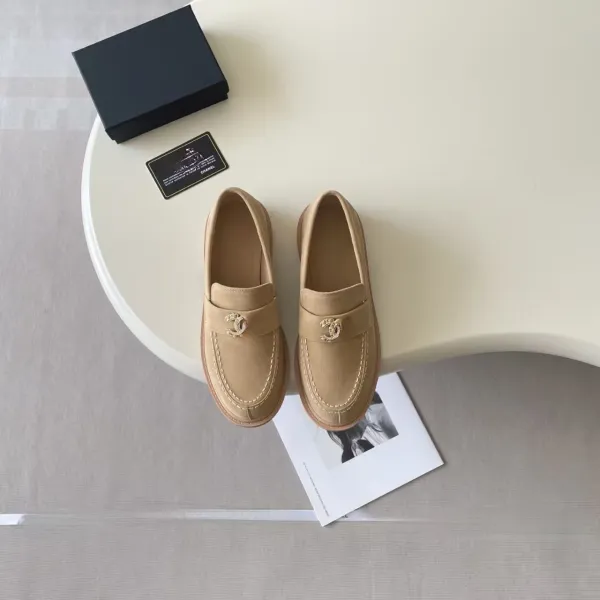 Chanel CC Logo Velvet Loafers Black - 6