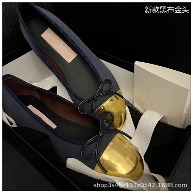 Unbranded Casual Shoes Two-tone cap-toe bow ballet flats product detail image 16