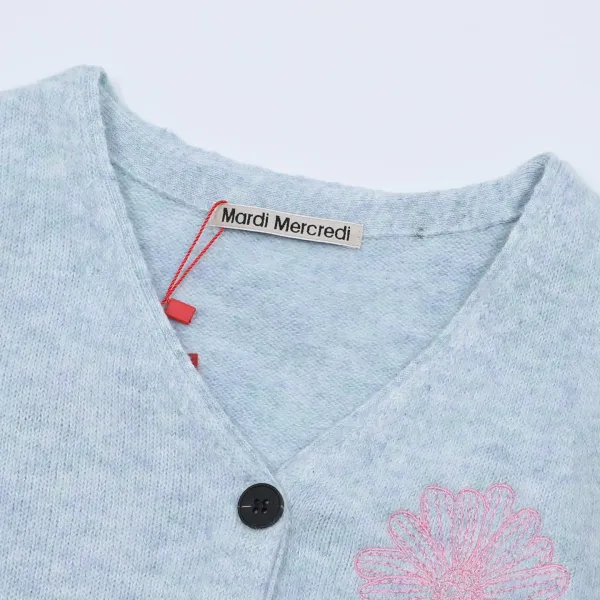 Maison Margiela Flower Embroidered Pink Cardigan - 15