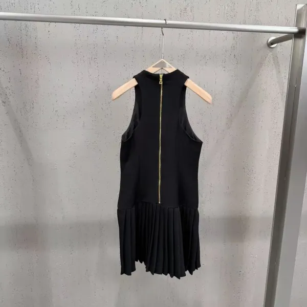Balenciaga Belted Pleated Mini Dress in Brown and Black - 8