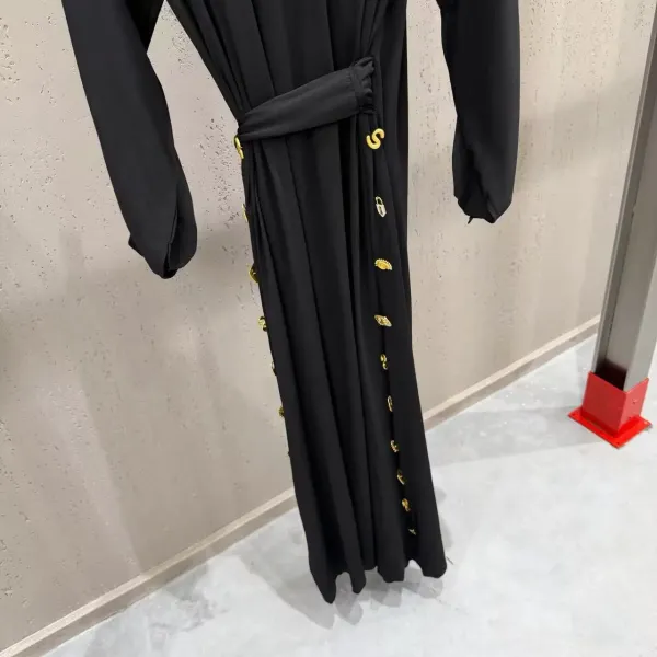 Versace Medusa-Embellished Wrap Dress Black - 11