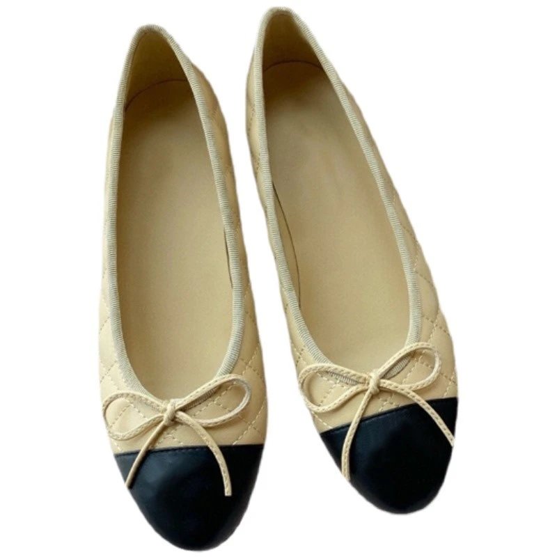 Unbranded Casual Shoes Two-tone cap-toe bow ballet flats image 5