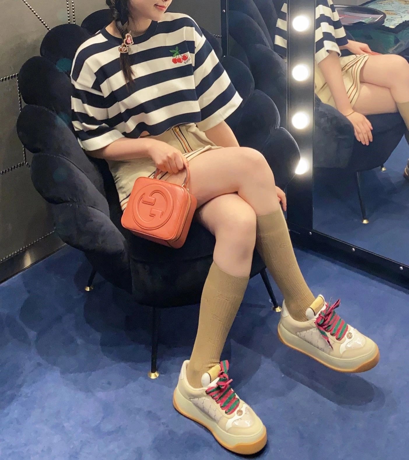 Off-White Diagonal Arrow Platform Sneakers Beige Brown White Sneakers - 12