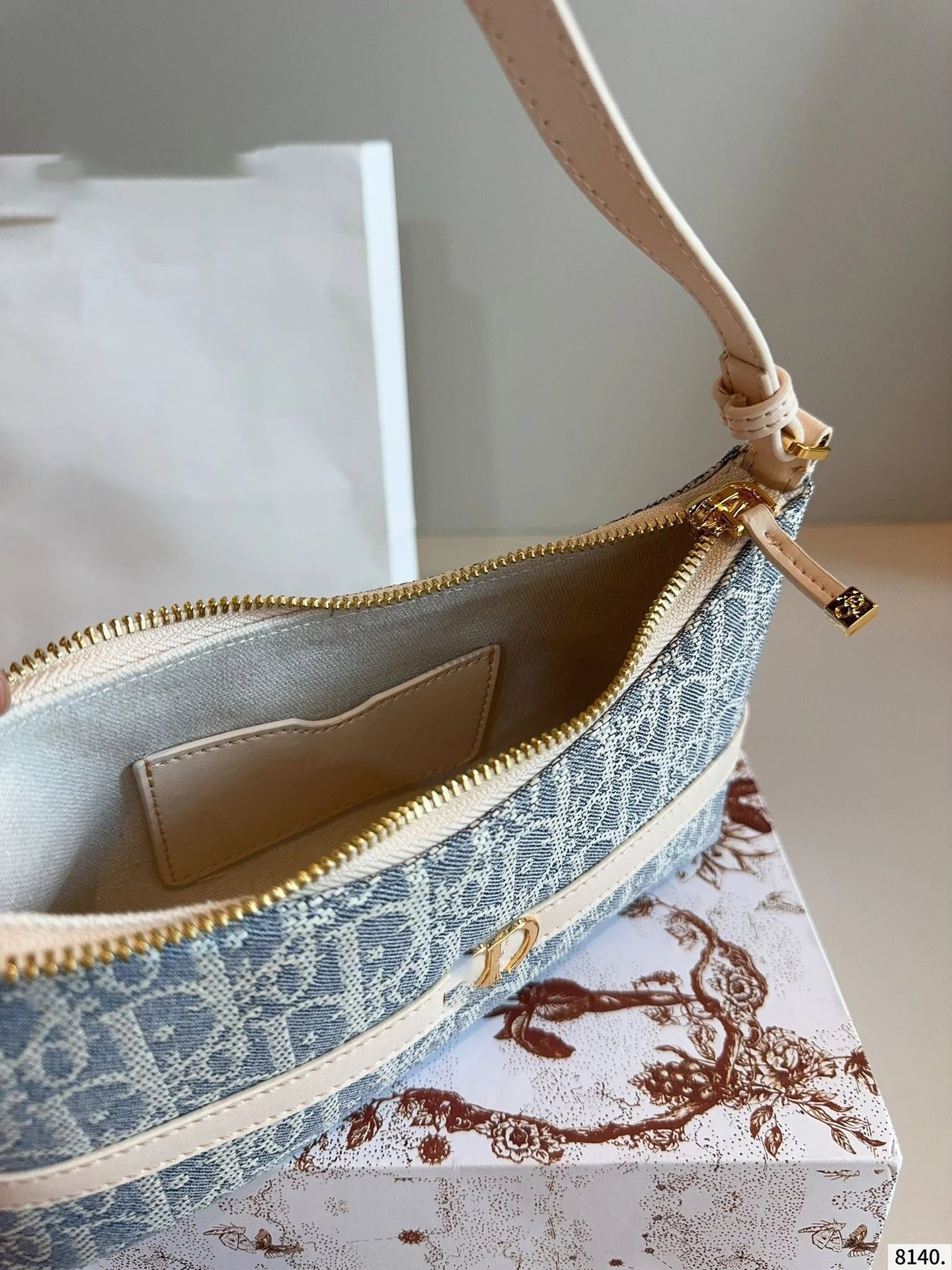 Dior Book Tote Mini Denim Oblique Blue Shoulder Bag - 9