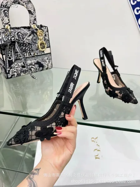 Dior J'Adior Lace Embellished Red Slingback Heels - 13