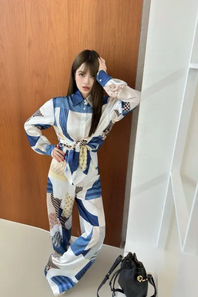 Fendi FF Logo Patchwork Shirt and Pants Set Multicolor - 6