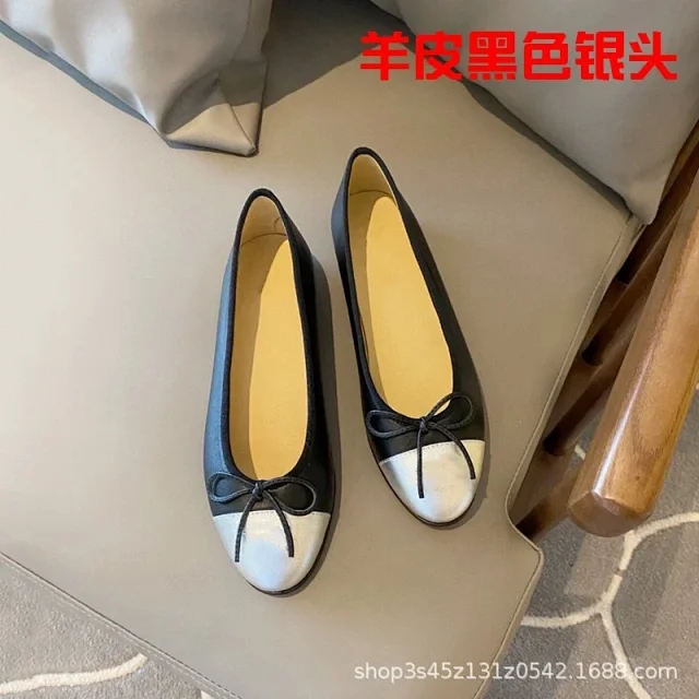Unbranded Casual Shoes Two-tone cap-toe bow ballet flats product detail image 25