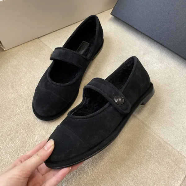 Gucci Horsebit Loafer Slippers Black Faux Suede Shearling-Trimmed Slip-Ons - 22