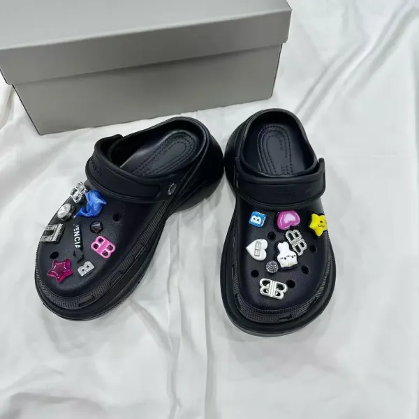 Balenciaga x Crocs Platform Clog Black with Charms Casual Shoes - 3