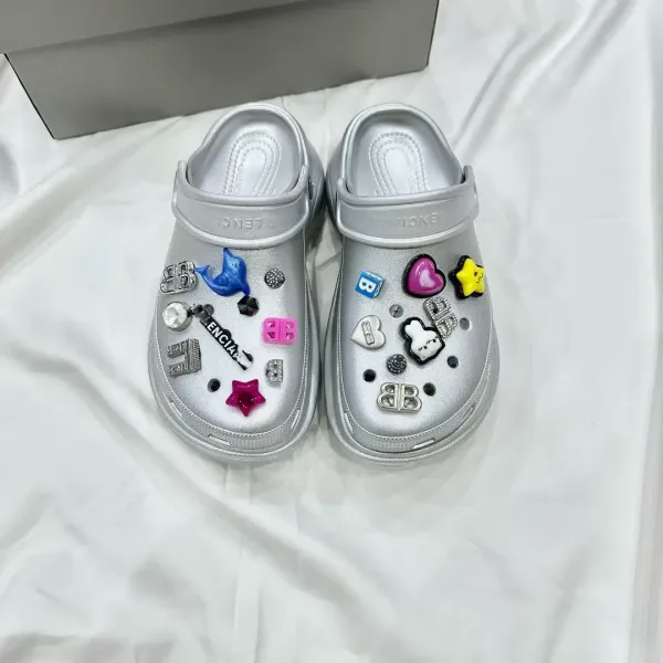 Balenciaga x Crocs Platform Clog Black with Charms Casual Shoes - 5