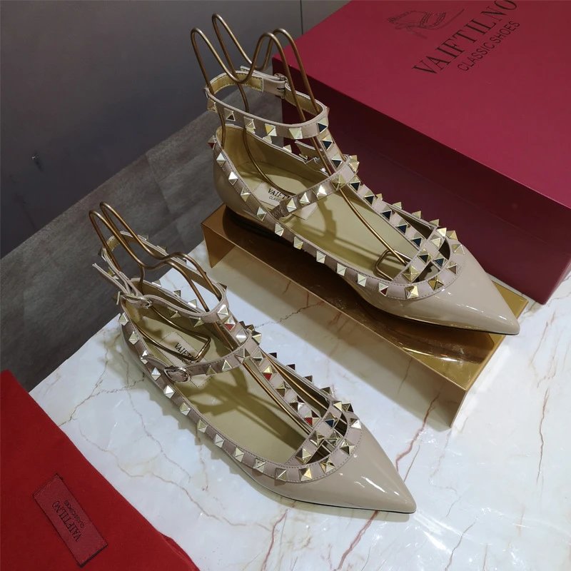 Versace Studded Pointed Flats Women Spring