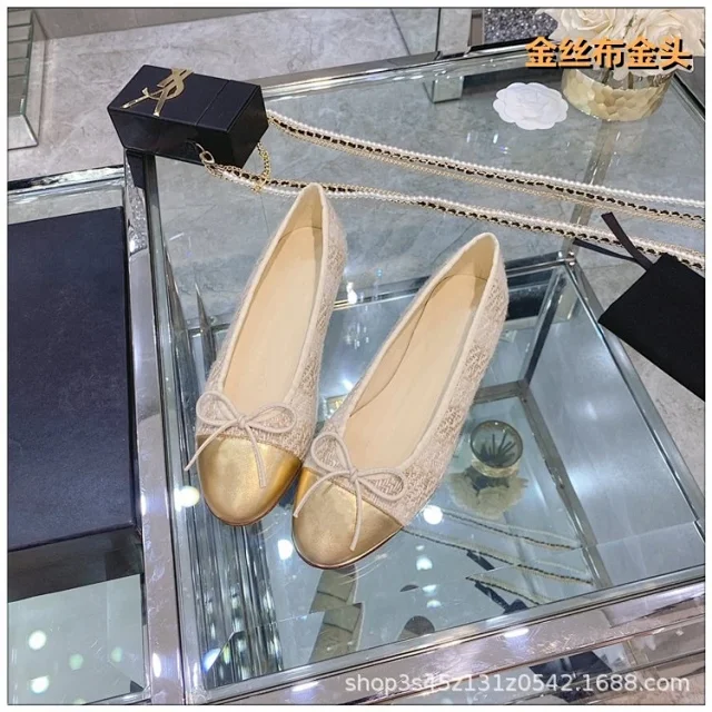 Unbranded Casual Shoes Two-tone cap-toe bow ballet flats product detail image 9