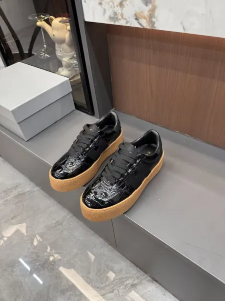 Hogan Interactive H222 Black Croc-Effect Patent Leather Chunky Sneakers - 10