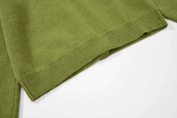 Mian Litt Olive Green Cropped Knit Cardigan - 36