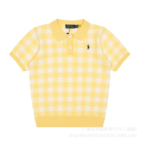 Polo Ralph Lauren Gingham Knit Polo Yellow - 19