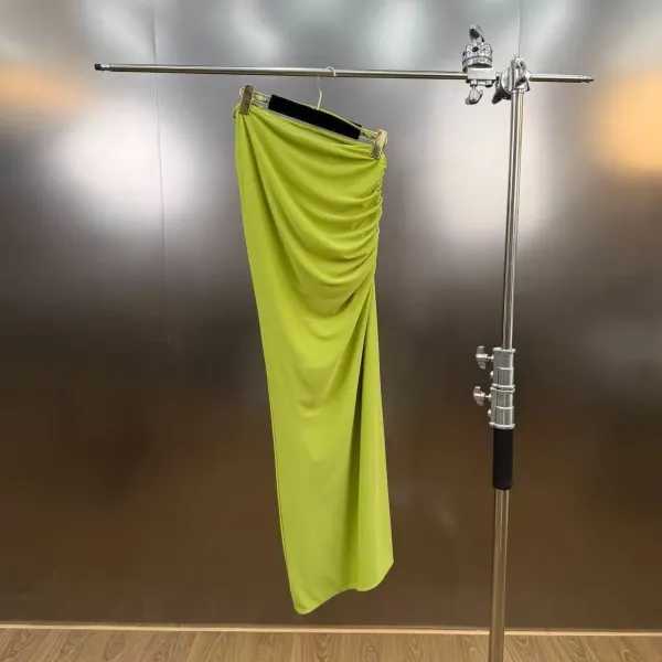 Lime Green Beaded Ruched Two-Piece Set - 17