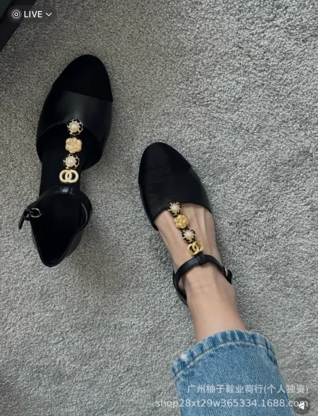 Chanel CC Camellia Embellished Mary Jane Heels Black - 2
