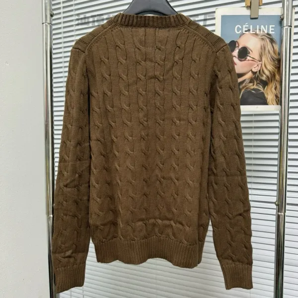 Ralph Lauren Cable Knit V-Neck Sweater White - 16