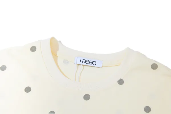 aeae Polka Dot Archive Print T-Shirt Gray - 15