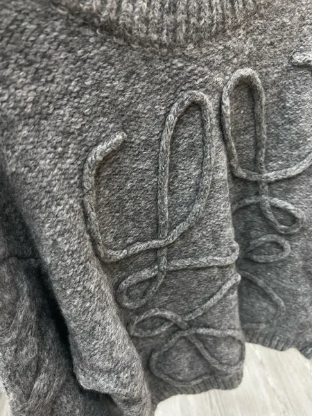 Loewe Anagram Knit Sweater Gray - 12