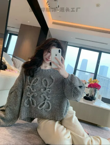 Loewe Anagram Knit Sweater Gray - 15