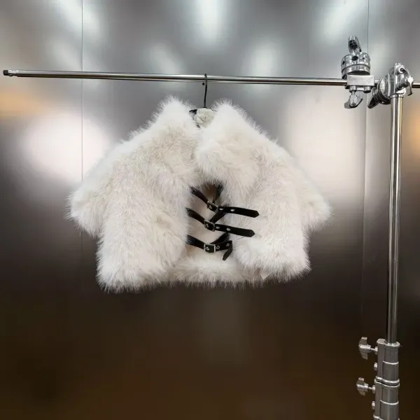 Faux Fur Corset Bolero Beige Outerwear - 32
