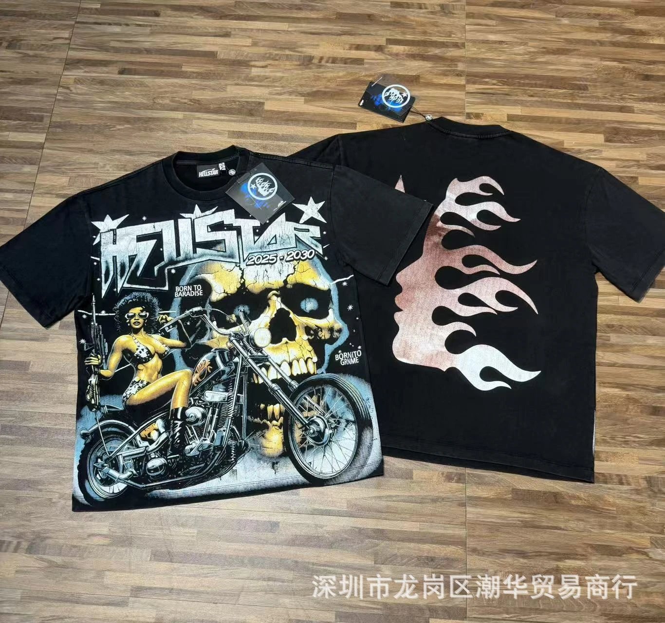 Hellstar Skull Rider Black Graphic T-Shirt