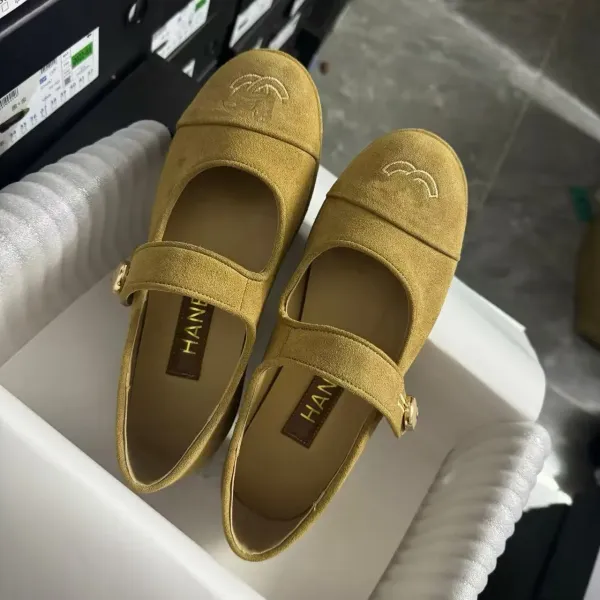 HANE Mary Jane Suede Loafers Beige Shoes - 2