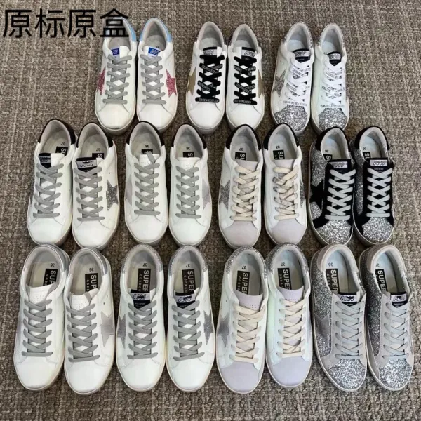 Golden Goose Superstar White Glitter Star Sneakers - 2