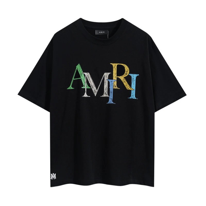 Amiri Oversized Logo Print Black T-Shirt - 1