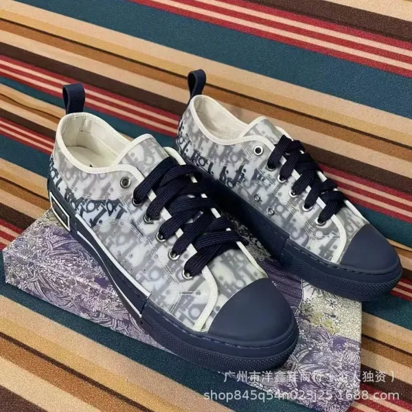 Dior B23 Oblique Print White Low-Top Sneakers - 13