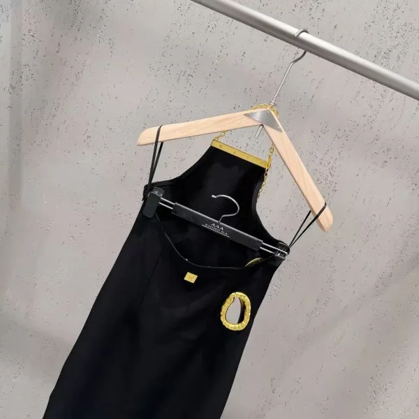 Saint Tears Gold Ring-Embellished Black Slip Dress - 9