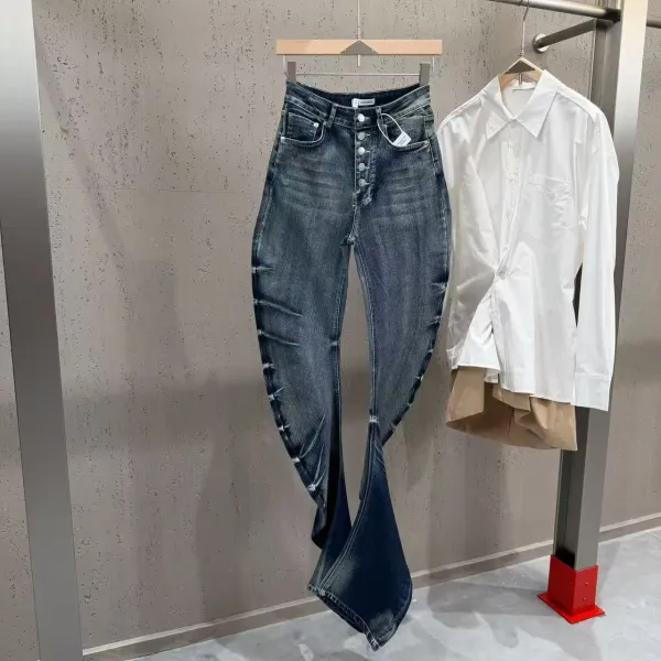 Gallery Dept. Distressed Flared Jeans Dark Wash - 2