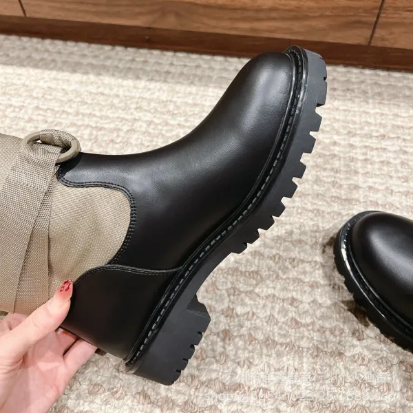 Off-White x Moncler Genius Logo-Print Combat Boots - 10