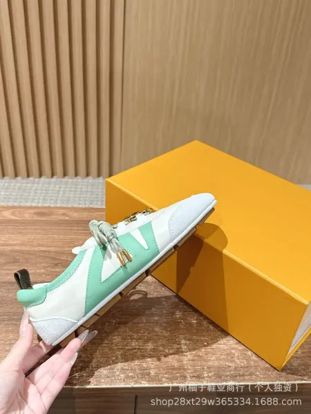 Off-White Diagonal Arrow Sneakers Blue and Lime Green Suede Casual Shoes - 19