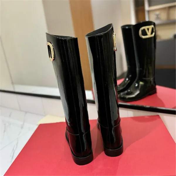 Valentino Garavani VLogo Knee-High Rain Boot Black - 5