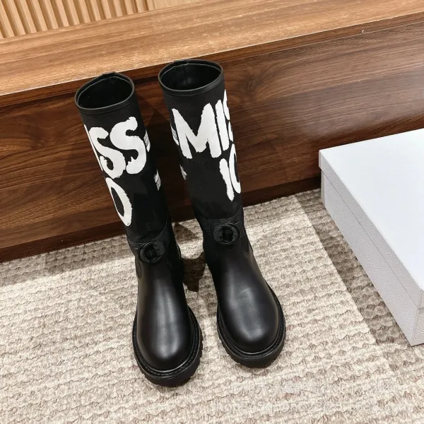 Off-White x Moncler Genius Logo-Print Combat Boots - 23