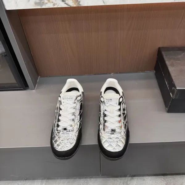 Dior B23 Silver Quilted Sneakers - 4