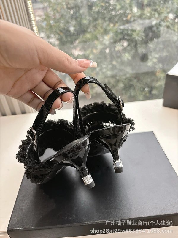 Dior J'Adior Ruffled Mule Black Heels - 21