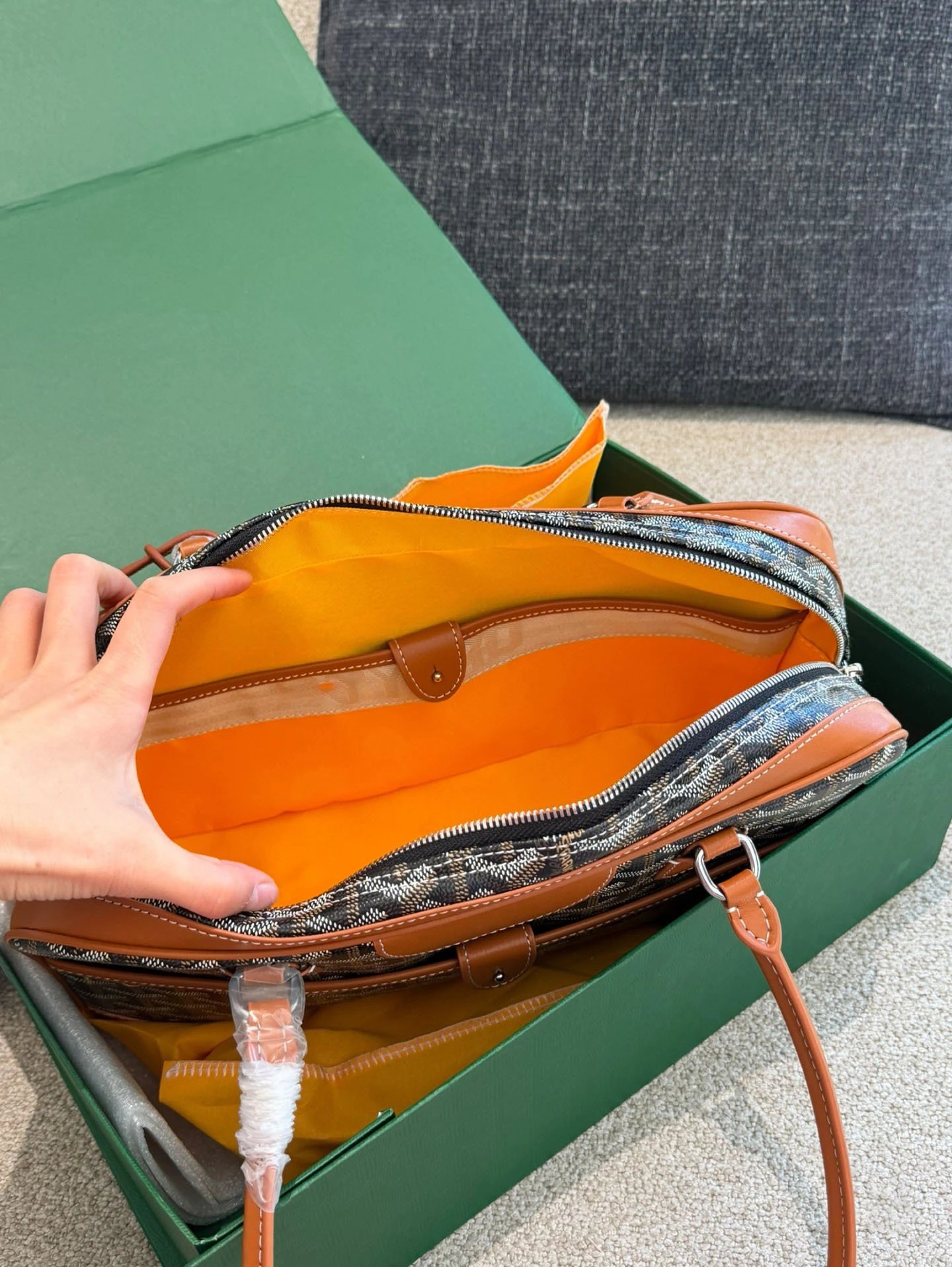 Goyard Saint Louis PM Orange Trim Handbag - 11