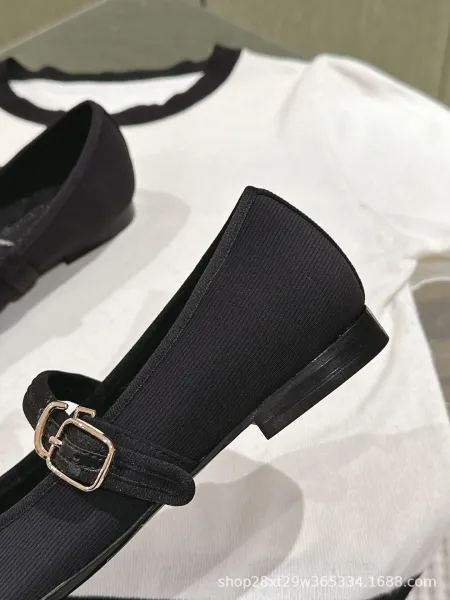 Chanel Mary Jane Ballet Flats White Leather Shoes - 3