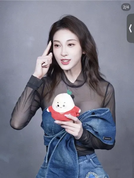 Off-White Denim Bow Mesh Top Blue/Black - 9